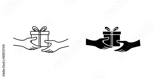 Gift Exchange Icon,  Present Swap Vector Symbol for Holiday