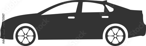 Simple car icon collection isolated on a white background. Front view symbol of auto, vehicle, automobile, sedan, van. Transport, car sharing, or delivery concept icons. Flat style vector illustration