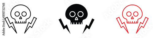 High voltage death icon vector. danger, caution, and high voltage risks for safety symbol. vector illustration.