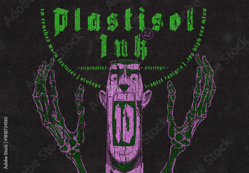 10 Plastisol Ink Texture Vintage Screenprint Overlays