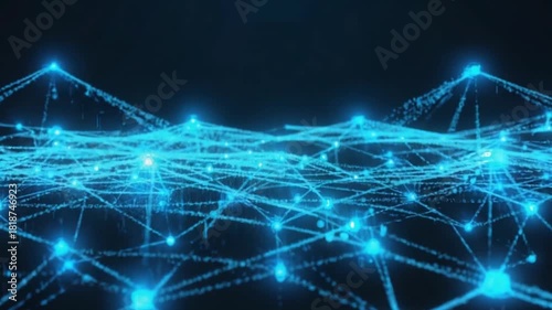 Abstract digital network connection background with glowing nodes and lines