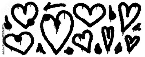 Street-style heart graffiti with vivid paint strokes and edgy grafitti drips, capturing love vibes in bold heart outlines and textured paint marks for true grafitti love.