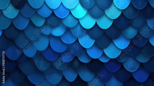 Abstract Fish Scales Pattern Wallpaper in Aquatic Design