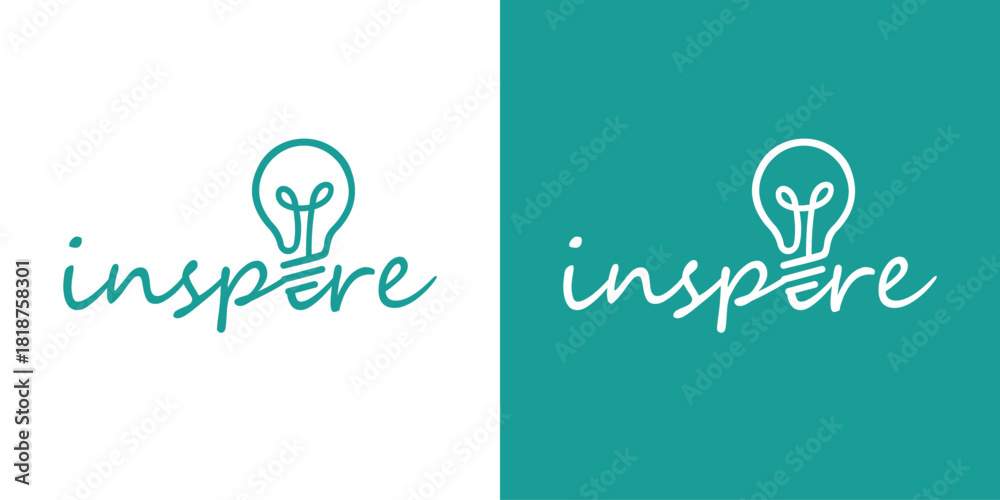 Naklejka premium typography text inspire logo design vector