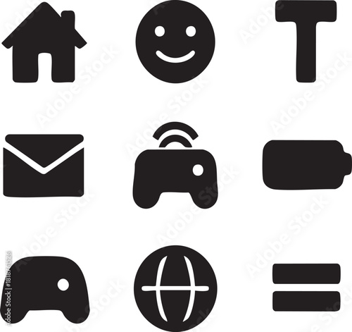 Black Silhouette Icon Grid