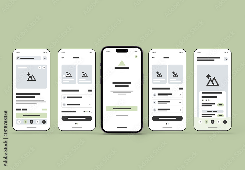 Mobile App Wireframe Template Layout for UI UX Design Stock Template ...