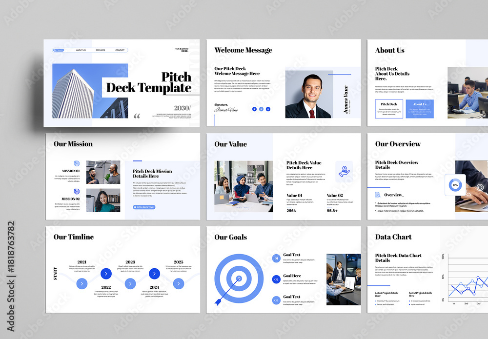Pitch Deck Presentation Template Stock Template | Adobe Stock