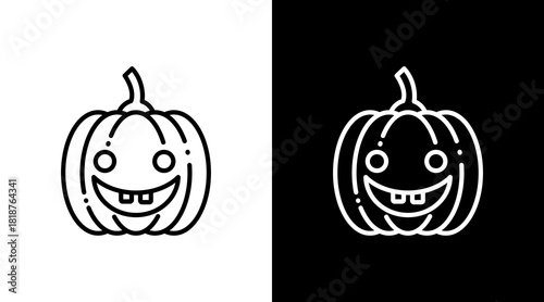 Pumpkin White Icon Set Design