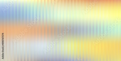 Vector Colorful Blurred Holographic Gradient background. Ribbed glass texture. Pastel Gradient bg. Glossy Ripple Stripes