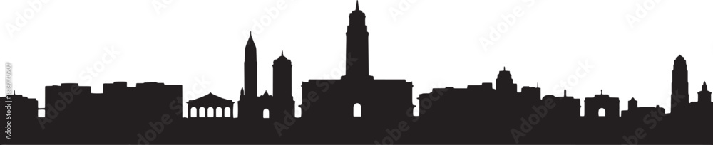 Φωτογραφία Silhouette of tallinn city skyline with famous buildings landmarks and attractio