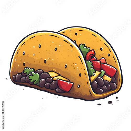 Delicious tacos image graphic illustration