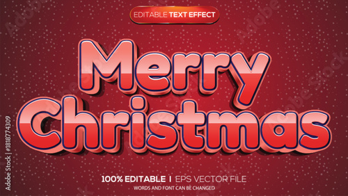 3D text effect Christmas theme