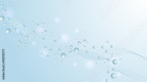 Molecular structure and genetic engineering, atom, neural network, neurons, DNA molecule. Scientific research concept for healthcare, medical, technology, chemistry, science template presentation