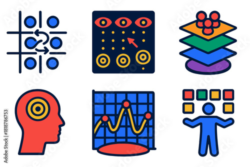 Isometric Coordination Simulation. Isometric vector illustration set Pattern stability: coordination model simulation, multiple