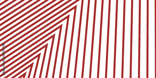 Abstract red and white geometric line pattern with a seamless retro chevron stripe design texture illustration
