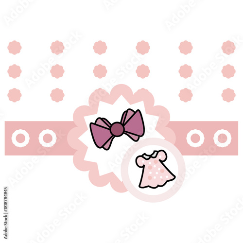 Baby Girl Gender Reveal Element Bow and Dress