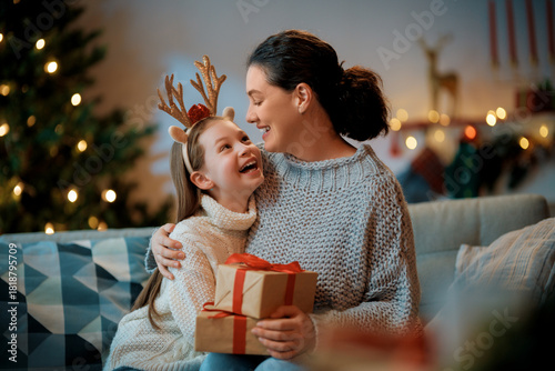 family celebrating Christmas