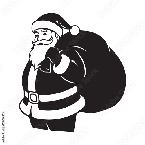 Laughing santa claus head isolated on white