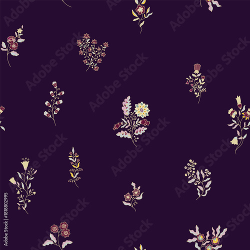 Deep Midnight Petite Floral Scatter