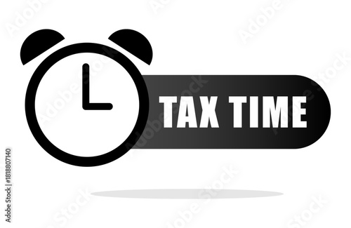 Tax time icon. Clock payment symbol. Deadline reminder Vector. Financial period graphic.