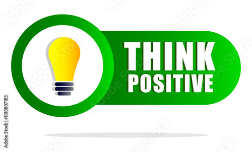 Think positive icon. Light bulb symbol. Idea concept Vector. Green mind graphic.