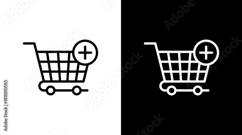 Add To Cart  White Icon Set Design