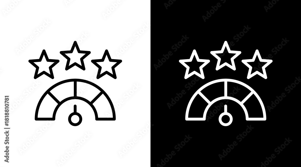 Fototapeta premium Star Rating White Icon Set Design