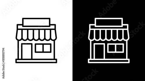 Storefront  White Icon Set Design