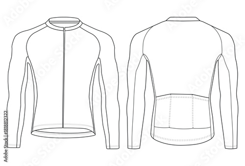 bicycle long sleeve jersey vector