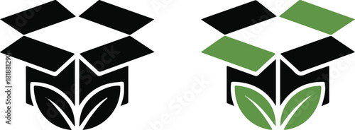 Eco-friendly packaging box with leaves