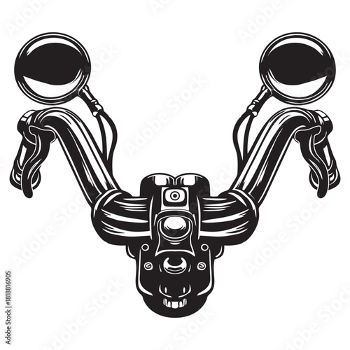 Motorcycle handlebars with mirrors