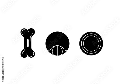 Simple Pet Care and Dog Supply Icon Set