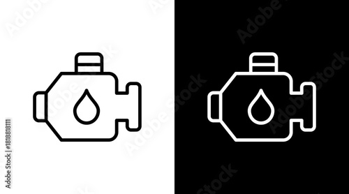 Engine  White Icon Set Design