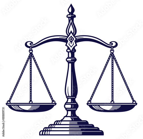 Elegant illustration of a balance scale representing justice law and legal concepts