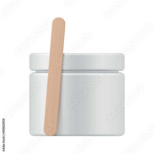 Depilatory wax jar mockup for hair removal procedures in beauty salons or home use