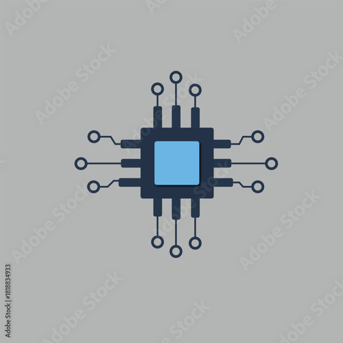 “Minimal vector icon representing the technology industry,