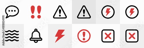 Warning Sign Collection: A collection of various warning signs and symbols, designed in a sleek and minimalist style. Perfect for conveying alerts, hazards, and important information.