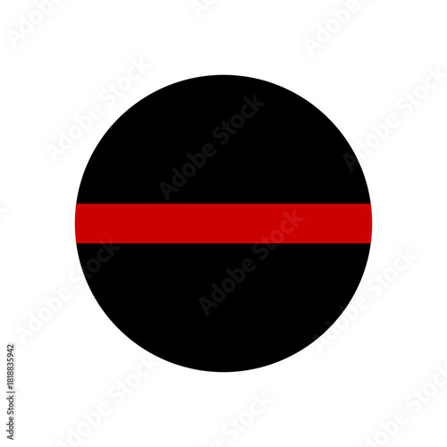Thin Red Line Flag. Red Line on black background