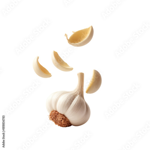 A close-up shot of a garlic .