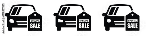 Car sale tags offer icon, Vector illustration