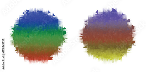 Dual Network Visualization Abstract Art with Gradient Nodes and Interconnected Triangular Structures