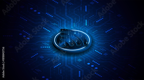 Abstract wifi symbol. Concept of communication technology, internet signal or wireless connection.	