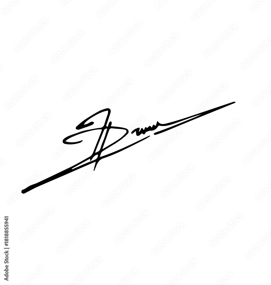 Fototapeta premium Overall Style and Form: The image features a highly stylized logo or signature, drawn with thick, flowing, connected lines, resembling calligraphy or artistic cursive.
