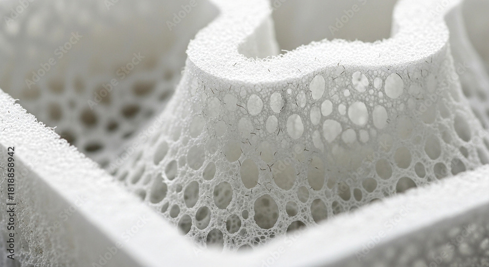 Obraz premium Extreme Macro of White Styrofoam or Foam Cell Structure