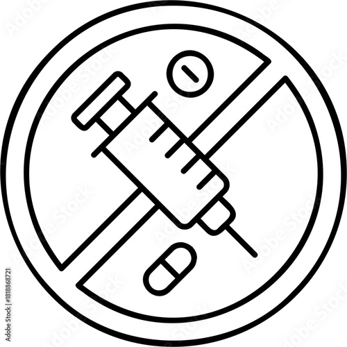 Line Art Abstinence Icon