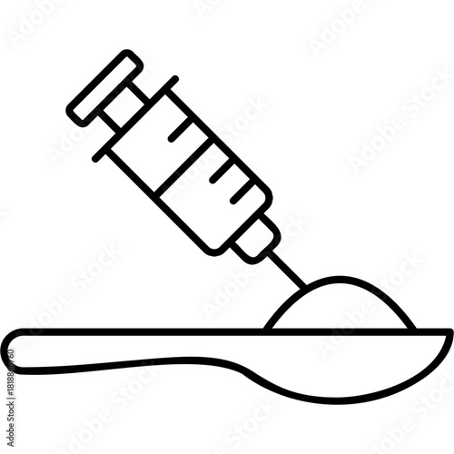 Line Art Heroin Icon
