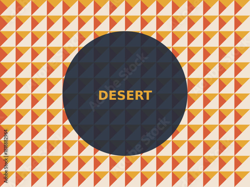 Geometric pattern with a bold desert theme in a vibrant triangular design