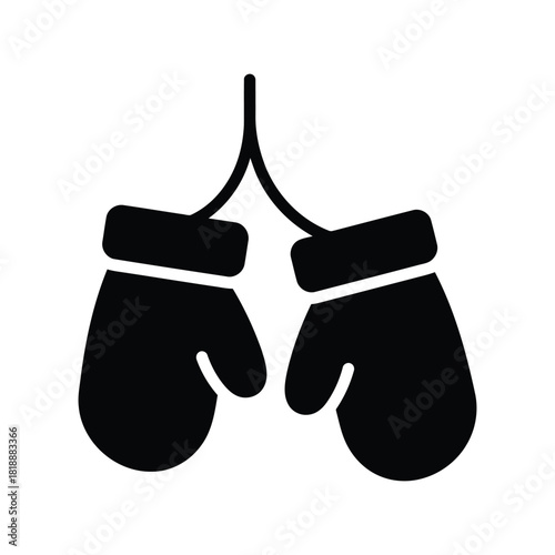 Icon boxing gloves fighting sport gear silhouette graphic isolated on white background