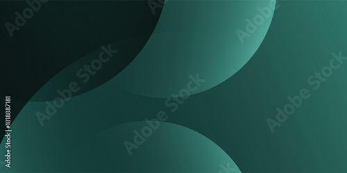 A dark green background with smooth, overlapping circles. The background is green with a gradient texture, creating a modern, abstract style. Minimal abstract circles vector gradient background