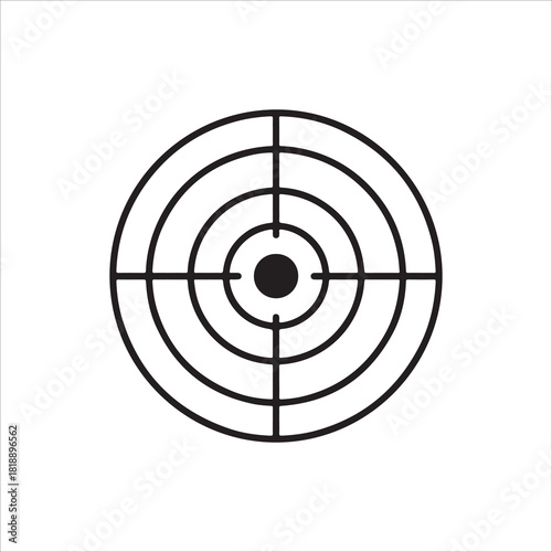 A simple black and white target with concentric circles and a bullseye, , representing accuracy and focus in achieving goals
